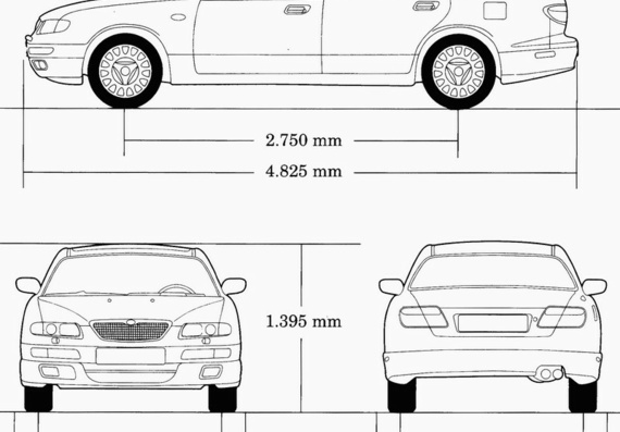 Mazda Xedos 9 (1994) (Mazda Ksedos 9 (1994)) - drawings of the car